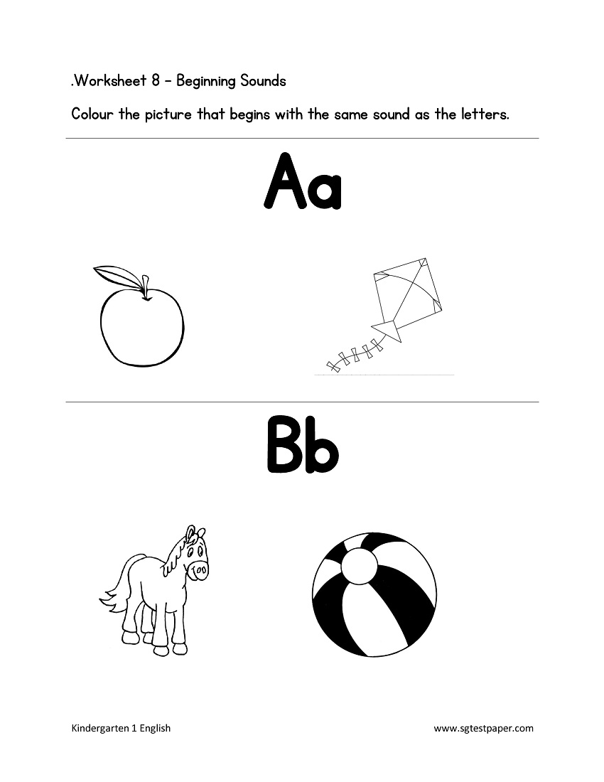 Preschool Nursery English Worksheets